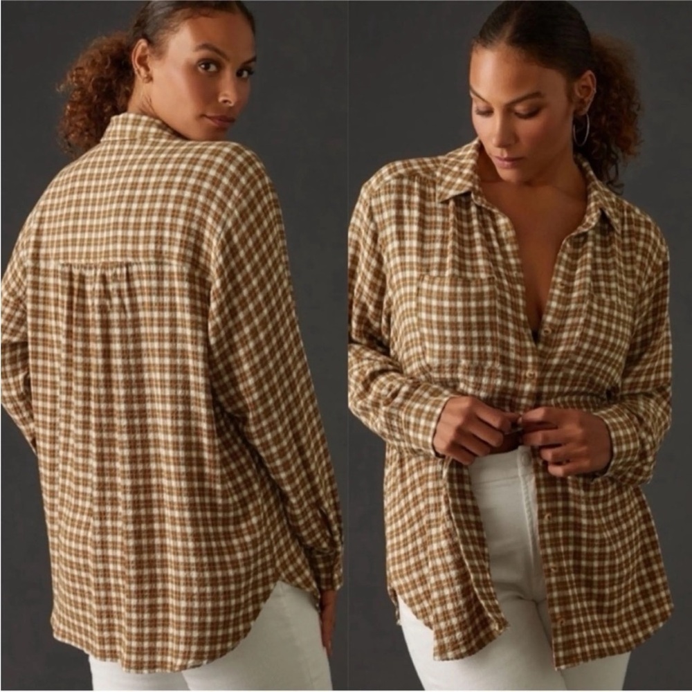 Anthropologie Pilcro Plaid Button down Top- Medium